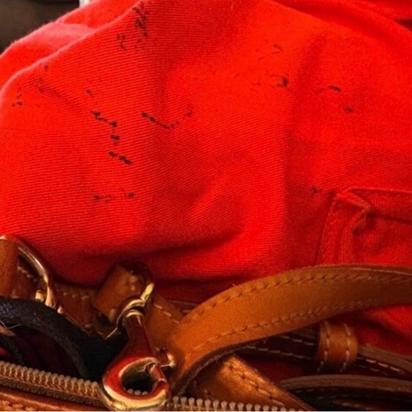 Dooney & Bourke "Sandbar" Tropical Beach Print Satchel Multicolor Leather Trim - Picture 9 of 9